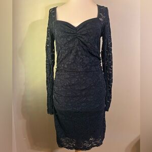 Moda International Black Lace Long Sleeve Dress